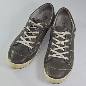 Josef Seibel Women Dark Brown Leather Comfort Lace Up Fashion Sneakers Size 40/9